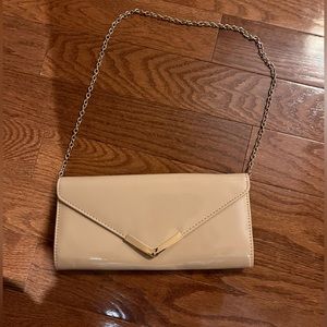 Beige Faux Patent Leather Purse